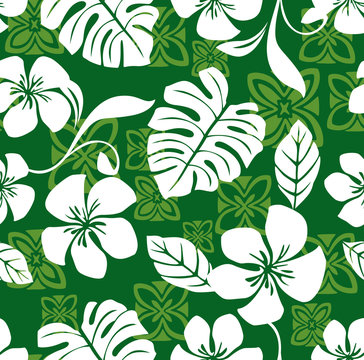 Fototapeta Seamless Aloha Friday Hawaiian Shirt Pattern