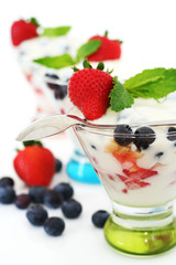 Yogurt and fruits parfait