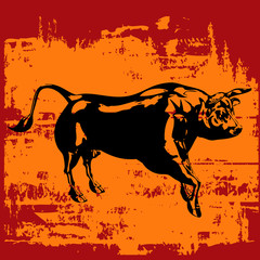 Grunge Bull Background