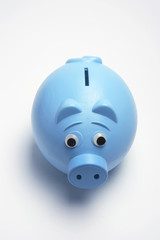 Blue Plastic Piggy Bank