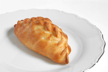 Pasty on white dish