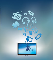 laptop explodes blue