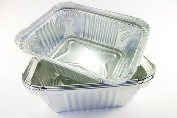 stack of square catering trays