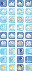 vector icons on the theme «weather»