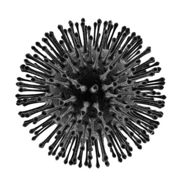 Virus closeup  microscope view isolated