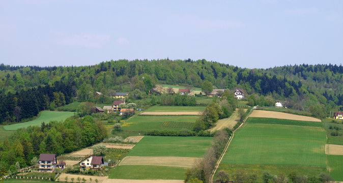 small mountain agricultural village