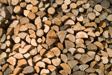 Stack of chopped firewood