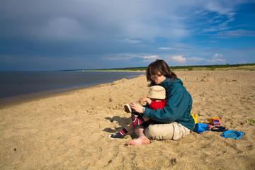 On the beach after the rain