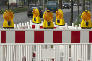 Absperrung,Straßensperre,Baustelle