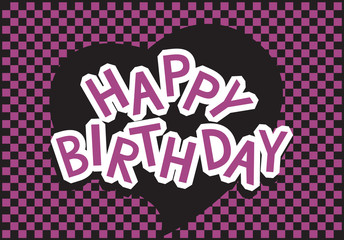 Fototapeta premium happy birthday violet and black