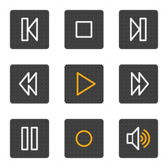 Walkman web icons, grey buttons series