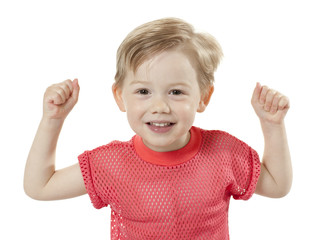 Strong Child Showing His Muscles