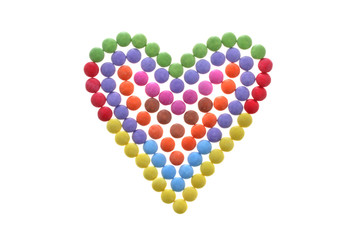 Herz aus bunten Schokodrops