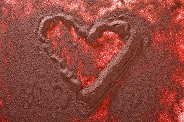 Ein Herz aus Kakao