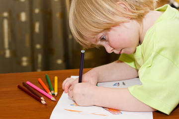 Child draws