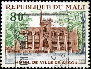 République du Mali. Hötel de Ville de Ségou. Timbre Postal