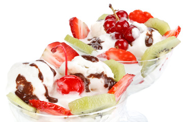 Ice-cream with fruit