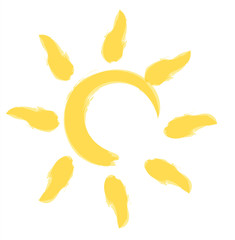 Artistic drawing sun with white background