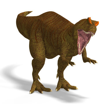 Giant Dinosaur Allosaurus With Clipping Path over White