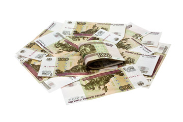 Obraz na płótnie Canvas garnki pieniędzy za 100 rubli