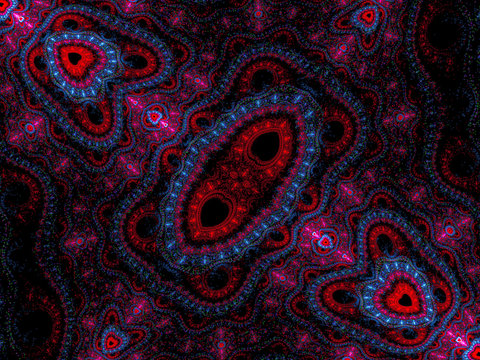 Fraktaler Perserteppich (pink/blau)