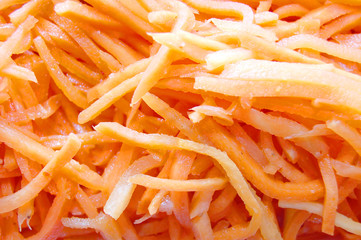 Close up of salad from carrots