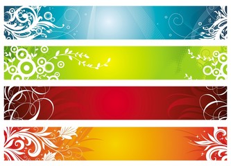 Ornate floral vector banners