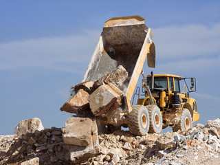 Dump truck at work