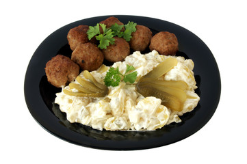 Kartoffelsalat mit HackbällchenDSC