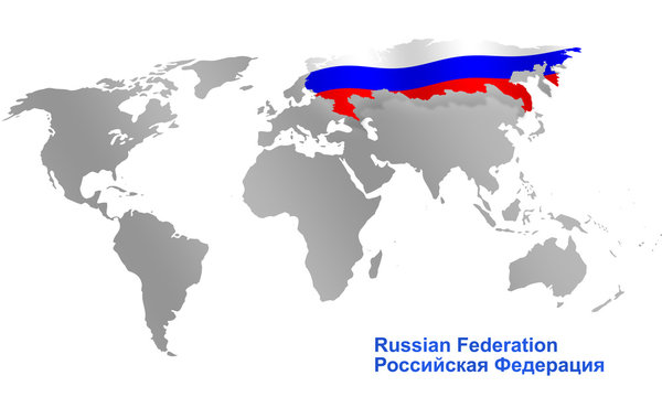 Russia Focused World Map