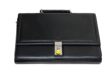 Black stylish leather briefcase