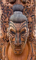 Schilderijen op glas Maori wooden carving © Ruth Black