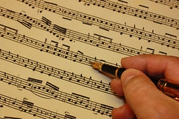 Naklejka premium Noten schreiben