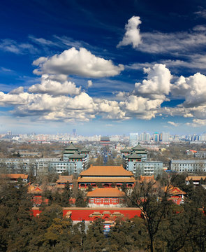 The aerial view of Beijing City