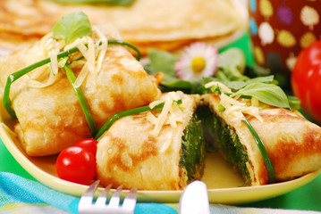 pancakes with spinach