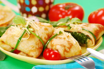 pancakes with spinach