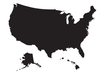 Map of US with flag - obrazy, fototapety, plakaty
