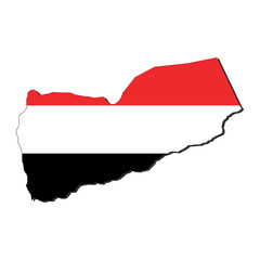 Obraz premium Yemen map flag