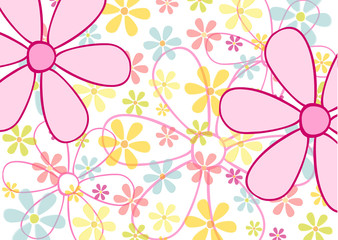 Seamless floral retro background