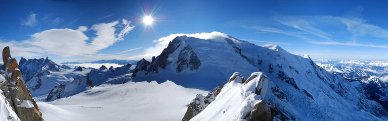 Papier Peint photo Lavable Mont Blanc Mont Blanc von der Aiguille du Midi