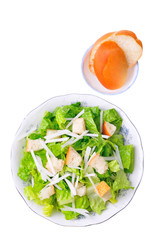 caesar salad with bread