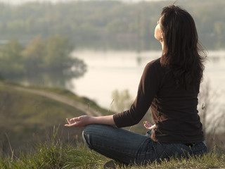 Meditating woman