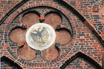 Fototapeta na wymiar Stadtwappen von Lübeck (Doppeladler)