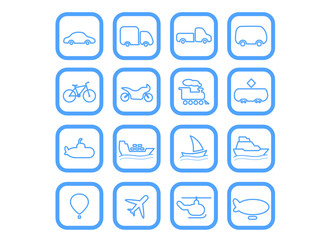 Travel and transportation vector icons