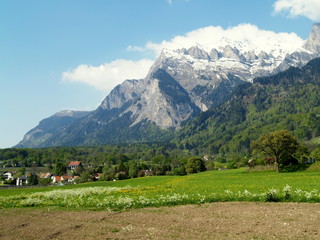 Fototapeta na wymiar Szwajcarski wiejskich ... Maienfeld
