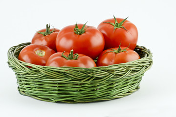 Fresh tomatoes in the basket