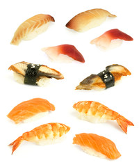 sushi with rosefish, prawn, conger eel