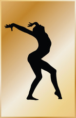 Fototapeta na wymiar gymnastics girl with background - vector