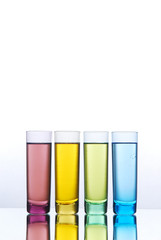 Multi-coloured shot glasses