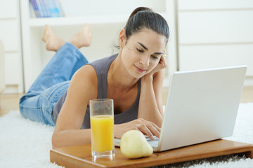 Woman working on computer